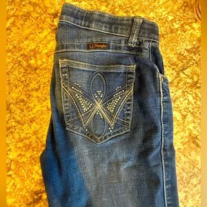 Wrangler Women's Embellished Blue Boot Cut Jeans